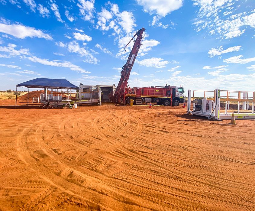 machinery set up at work site
